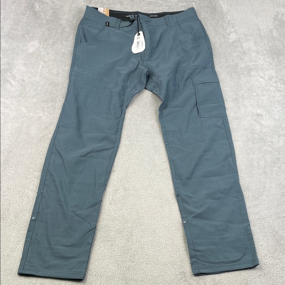 NEW Prana 34/32 Stretch Zion Slim Pant II Men's Gray Blue Hiking Outdoors